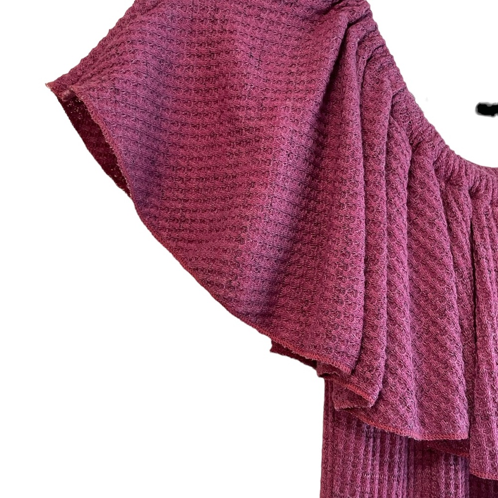 LuLaRoe Cici dress, deep pink, off the shoulder - Picture 2 of 7